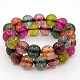 Synthetic & Dyed Crackle Quartz Beaded Stretch Bracelets BJEW-F046-01-12mm-1