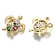 Hollow Brass Micro Pave Colorful Cubic Zirconia Pendants ZIRC-S067-085-NF-3