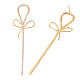 Bowknot Clear Cubic Zirconia Stud Earrings EJEW-S364-047-4