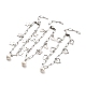 Ccb perle et 304 bracelet à breloques en acier inoxydable avec chaînes de trombones pour femme BJEW-C025-05P-1