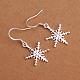 Snowflake Brass Dangle Earrings EJEW-BB12001-5