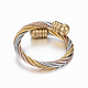 Trendy conjuntos de anillos y brazaletes de torque de 304 acero inoxidable SJEW-H073-04-6