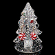 透明アクリルイヤリングディスプレイスタンド、スパンコール付き  クリスマスツリー型イヤリングオーガナイザーホルダー  ホワイト  完成品：12.5x12.4x15cm  約3個/セット EDIS-WH0012-40B-1