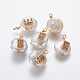 Colgantes naturales de perlas cultivadas de agua dulce PEAR-L027-01E-1