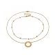 Set di collane con perline di vetro placcato ad anello NJEW-JN02626-03-1