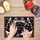 CREATCABIN Pendulum Dowsing Divination Board Set Black Pink Skull Wood Spirit Talking Board with Heart Planchette Rectangle Spirit Hunt Metaphysical Message Decoration for Halloween 11.8X8.3 in DJEW-WH0324-033-5