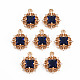 Rack Plating Brass Micro Pave Clear Cubic Zirconia Pendants KK-T060-61G-RS-1