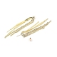 Clear Cubic Zirconia & Crystal Rhinestone Long Tassel Dangle Stud Earrings EJEW-C037-07F-LG-3