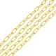 溶接されていない鉄のペーパークリップチェーン  描かれた細長いアズキチェーン  ゴールドカラー  14x6x1.4mm  約40cm / 45cm / 50cm / 55cm  1連売り/セット  4インチ（6.23m）/セット CH-FS0001-01G-2