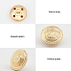 CHGCRAFT 48Pcs 12Styles Retro Style Brass Buttons Flat Round with Badge Pattern Sewing Buttons for Uniforms Dresses Suits Replacement BUTT-FG0001-11A-5