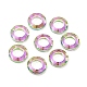 Electroplate Transparent Glass Linking Rings GLAA-F126-01-2