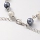 Round Glass Pearl Anklets AJEW-AN00062-02-4