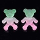 1-Hole Transparent Spray Painted Acrylic Buttons BUTT-N020-001-B05-2