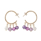Glass Pearl Dangle Stud Earrings EJEW-JE05034-4