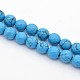 Dyed Faceted Round Synthetic Turquoise Beads Strands G-E302-075-8mm-1