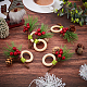GORGECRAFT 8PCS Pine Cones Napkin Holder Christmas Napkin Rings Wood Christmas Napkin Ring Decor for Christmas Wedding Birthday Party Supplies(Red) AJEW-WH0261-90-5