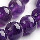 Améthyste naturelle brins de pierres précieuses perles rondes G-J333-01-6mm