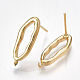 Brass Stud Earring Findings KK-S350-059G-2