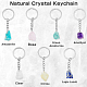 Dicosmetic 7 llavero de piedras preciosas naturales de 7 colores KEYC-DC0001-07-3