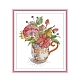 Taza de té con patrón de flores kits para principiantes en punto de cruz diy DIY-NH0003-02A-1