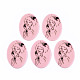 アクリルパーツ  3dプリント  女性模様と楕円  ピンク  40.5x28.5x2mm  穴：1.6mm KY-S163-238-1