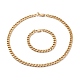 Placage sous vide pour femmes 304 chaînes cubaines en acier inoxydable bracelets et colliers ensembles de bijoux SJEW-JS01156-1