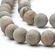 Chapelets de perles de feuille d'argent en jaspe naturel G-T106-233-2