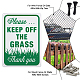 GLOBLELAND 2 Pack Please Keep Off the Grass Sign AJEW-GL0001-05A-17-6