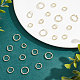 Beebeecraft 1 boîte 30 pièces 3 tailles cadres de perles rondes plaqué or 14 carats cadres de perles circulaires à double trou pour la fabrication de bijoux de boucle d'oreille KK-BBC0003-84-4