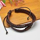 Multi-strand Leather Cord Bracelets BJEW-A063-01-1