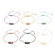 Ensemble de bracelets de cordon de perles rondes de pierres précieuses naturelles et synthétiques de style 6pcs 6 BJEW-JB08014-1