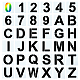 Gorgecraft 36pcs Buchstabenschablonen 5 Zoll Alphabet-Vorlagen wiederverwendbare Kunststoff-Zahlenschablonen zum Malen auf Holzwand Stoff Tafel Leinwand DIY-WH0176-77A-1