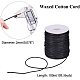 JEWELEADER 1 Roll About 100 Yards Round Braided Waxed Cotton Cord 2mm Macrame Craft DIY Thread Beading String for Jewelry Making Friendship Bracelets Leather Sewing - Black YC-PH0002-17-2
