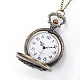 Tallada de aleación plana redondo collar de cuarzo reloj de bolsillo WACH-P006-05-3