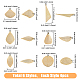 SUPERFINDINGS 24Pcs 6 Styles Brass Stamping Blank Tag Charms Real 24K Gold Plated Fan Leaf Metal Stamps Tags Triangle Teardrop Blanks Pendants for Jewelry DIY Craft Making，Hole:1.2~1.6mm KK-FH0004-67-2