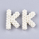 Abalorios hechos a mano de plástico imitación perla tejida perlas X-FIND-T039-18-K-2