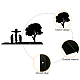 Struttura per cassette postali in ferro con motivo a forma di albero e umano e croce DIY-WH0262-003-3