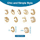 Biyun 9pcs 9 estilo brazalete de latón pendientes EJEW-BY0001-01-3