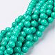 Chapelets de perles rondes en jade de Mashan naturelle G-D263-6mm-XS15-1