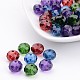 Faceted Spray Painted Transparent Glass Beads X-DGLA-R029-10mm-M-1
