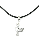 Antique Silver Alloy Bird Pendant Necklaces NJEW-JN04558-3