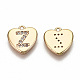 Brass Micro Pave Clear Cubic Zirconia Charms KK-N231-234Z-NF-2