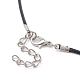 Tibetan Style Alloy Moon & Sun Pendant Necklace with Waxed Cords NJEW-JN04458-4