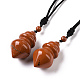 Ожерелье с кулоном из драгоценных камней и нейлоновым шнуром для женщин G-A210-04-2