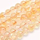 Chapelets de perles de citrine naturelle, ronde, 6mm, Trou: 1mm, Environ 63 pcs/chapelet, 15.5 pouce (39.5 cm)
