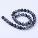 Chapelets de perles de flocon de neige en obsidienne naturelle X-G-Q462-10mm-10-2