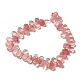 Chapelets de perles en verre de quartz de cerise G-B064-B49-3