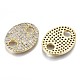 Brass Micro Pave Clear Cubic Zirconia Links Connectors KK-S061-87G-NR-2