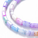 Mèches de perles de verre craquelé peintes au four opaque EGLA-T008-18I-3