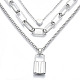 Zinc Alloy 3 Layered Necklaces NJEW-N047-004-RS-2